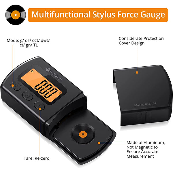 Neoteck Digital Turntable Stylus Force Scale Gauge 0.01g/5.00g LCD Backlight