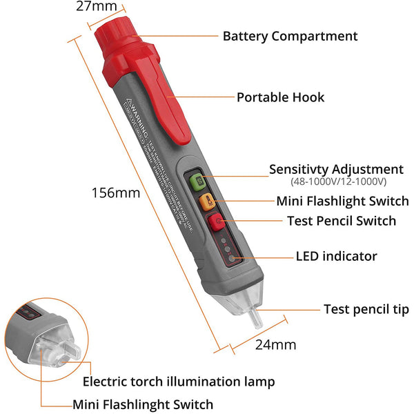 Neoteck Non-Contact AC Voltage Tester Pen