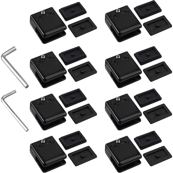 Neoteck Square Glass Clamp 8PCS 8-10mm Stainless Steel 304 Black