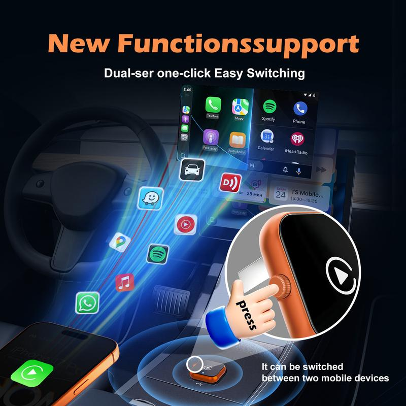 Wireless carplay Adapter orange