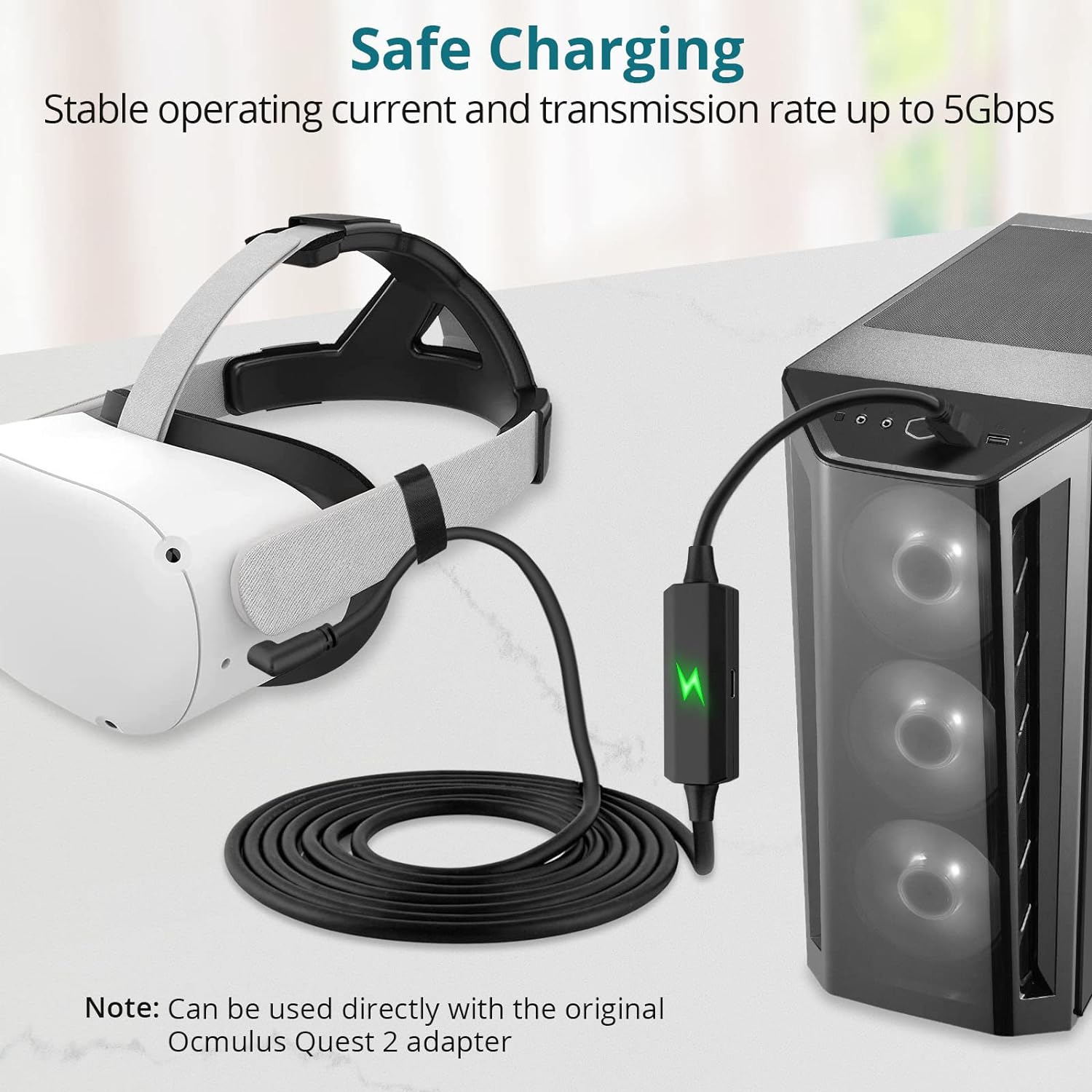 EKLEVOR 18W Link VR Cable 16FT Compatible with Oculus Quest 2 Port US ...