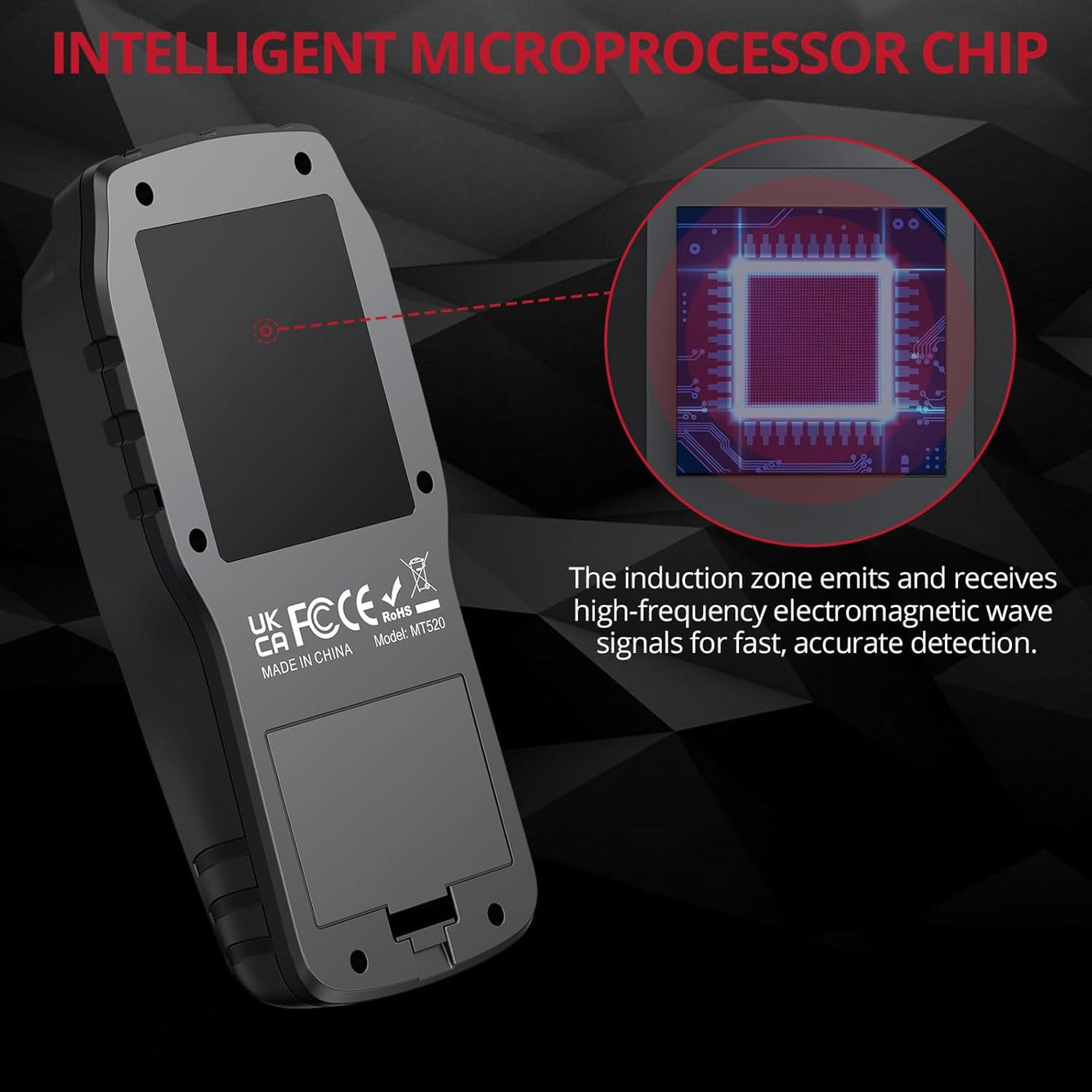 BINTA Pinless Moisture Meter Non-Destructive Wood Moisture Meter Detector with Large Batteries for Walls, Wood and Masonry, Woodworking with LCD Display Sound Alarm, 4 Modes Damp Meter for Firewood