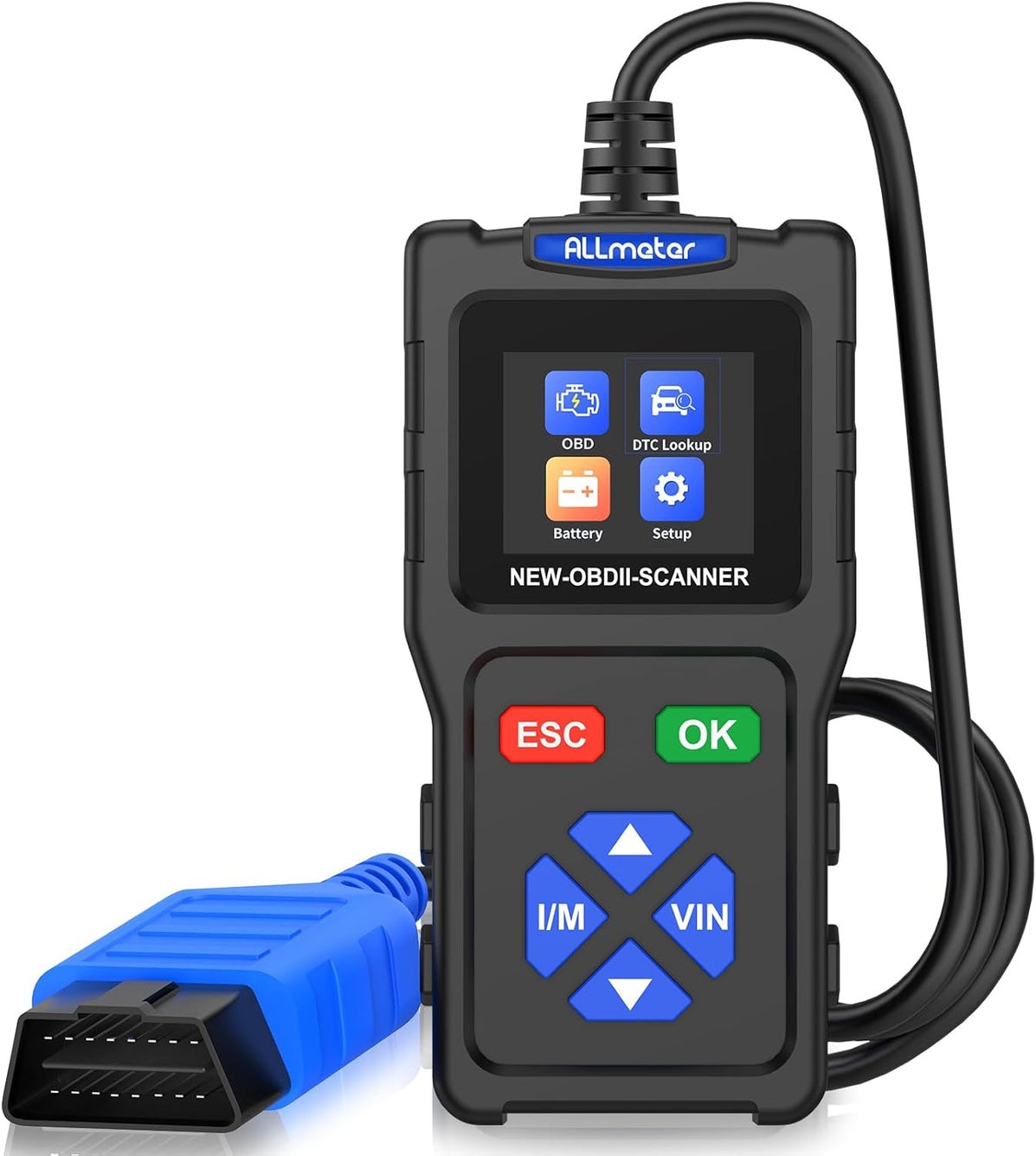 OBD2 Scanner OBDII Car Diagnostic Scanner 1.7'' Color Screen,Supports 9 Protocols,Engine Fault Reader,Real-Time Data,DTC Lookup,I/M EVAP Compatible with Most 1996 and Later Vehicles