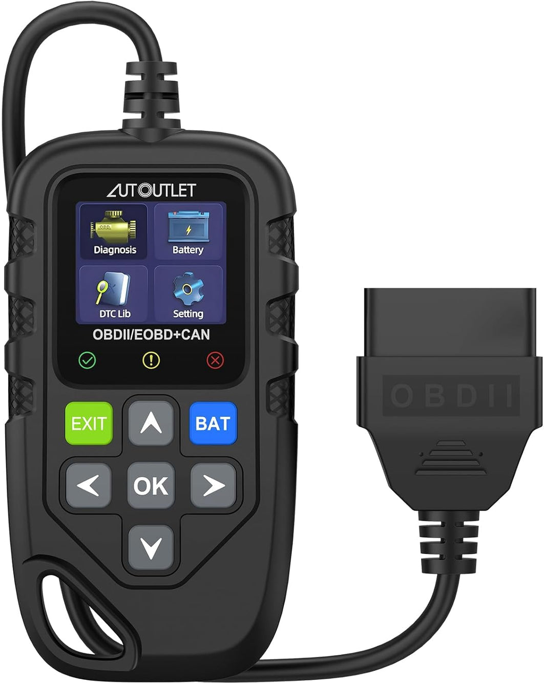 AUTOUTLET OBD2 Scanner Code Reader for Quick Diagnosis and Clear Trouble Codes, Wide DTC Library with 13 Languages, Compatible with Various Vehicle Protocols for