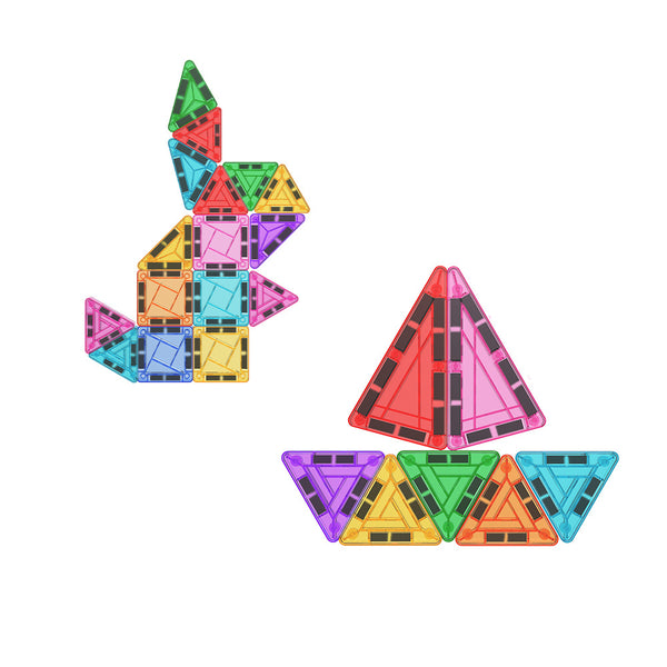 Mini Magnetic Tiles, 60PCS Travel Magnetic Tiles with Case, STEM Educational Building Set Construction Toys for Kids Ages 3+, Portable Building Toys for Toddlers, Boys & Girls Birthday Gift