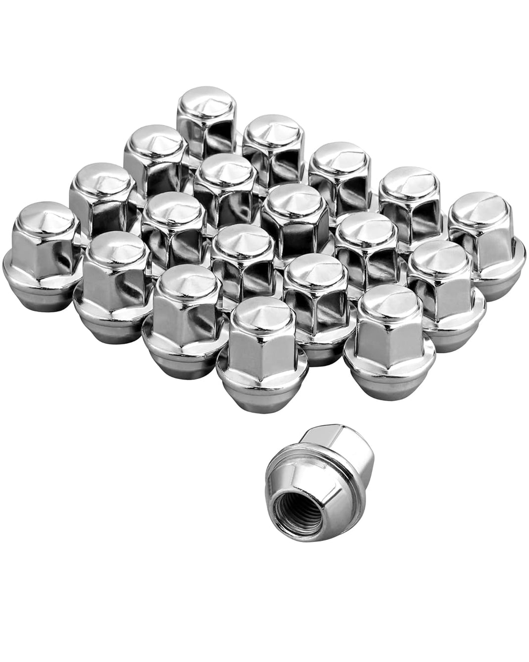 eSynic Wheel Nuts Set for Ford 20Pcs Professional M12x1.5 Chrome Steel 19mm Hex Locking Wheel Nut Bolts for 2011-2020 Ford Focus Ranger Mondeo Escape Fusion EcoSport Transit Connect,Lincoln MKC MKZ