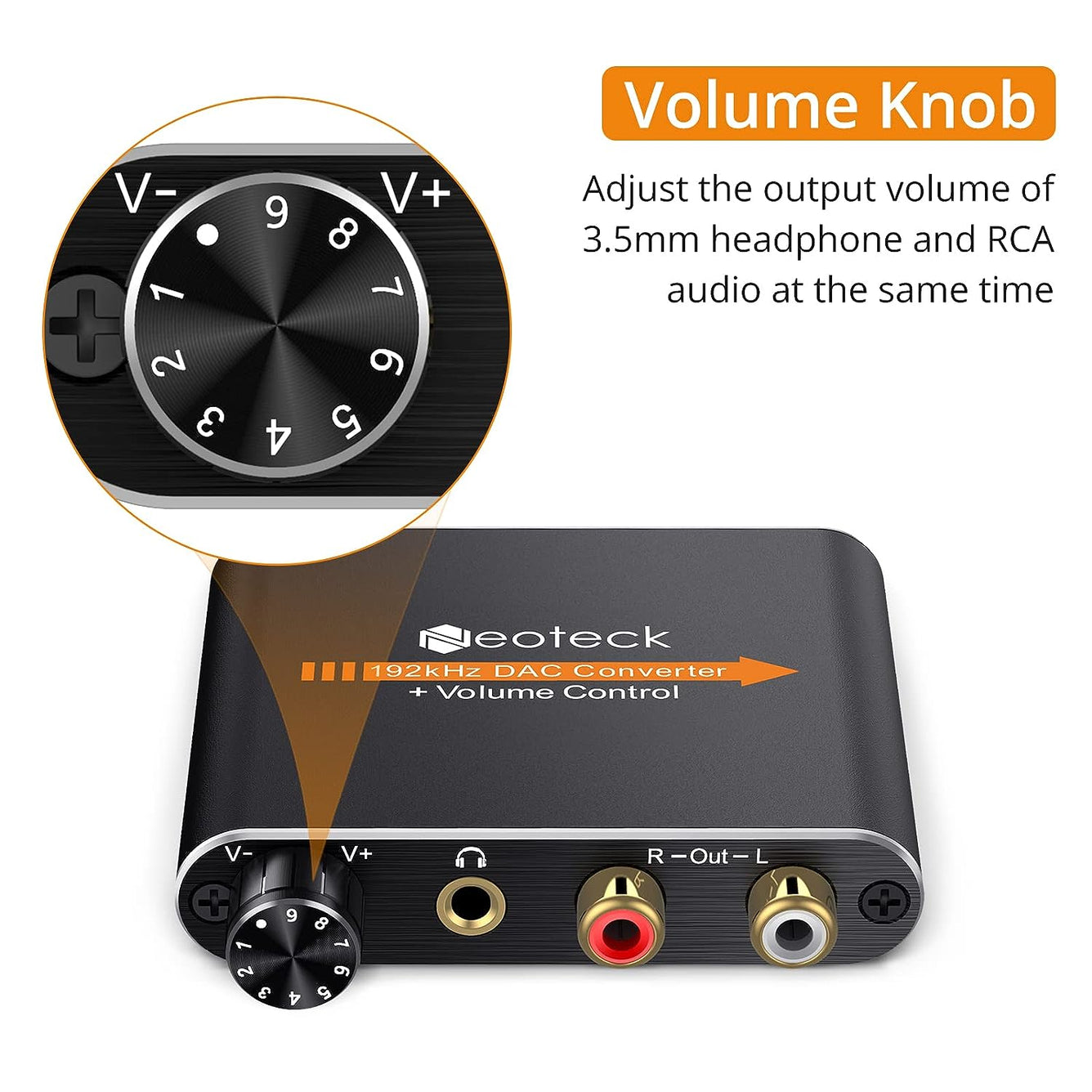 Neoteck NTK003 192kHz Digital to Analog Audio Converter with Volume Adjustment
