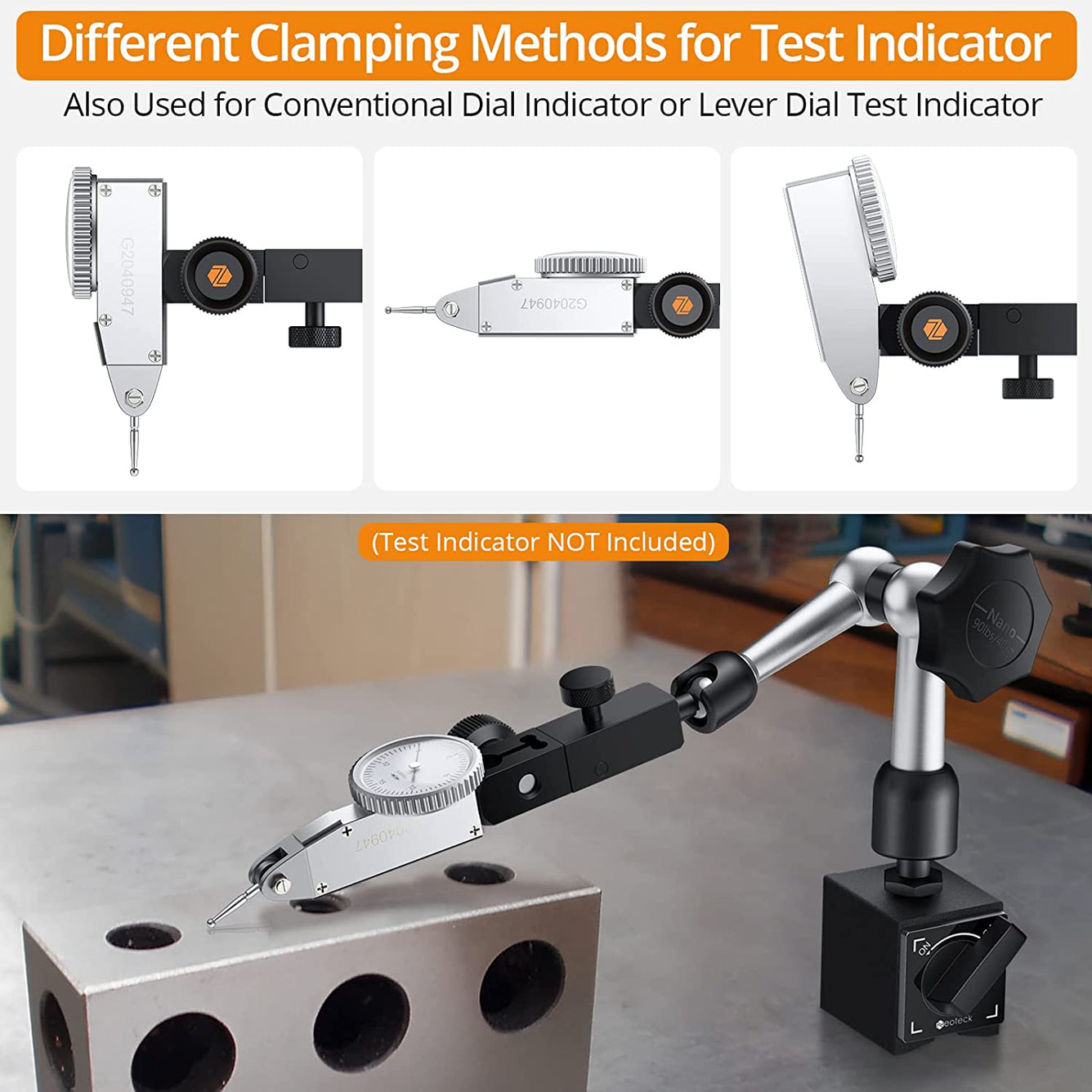 Neoteck Magnetic Base Stand for Digital Dial Indicator Gauge 90lbs/40k