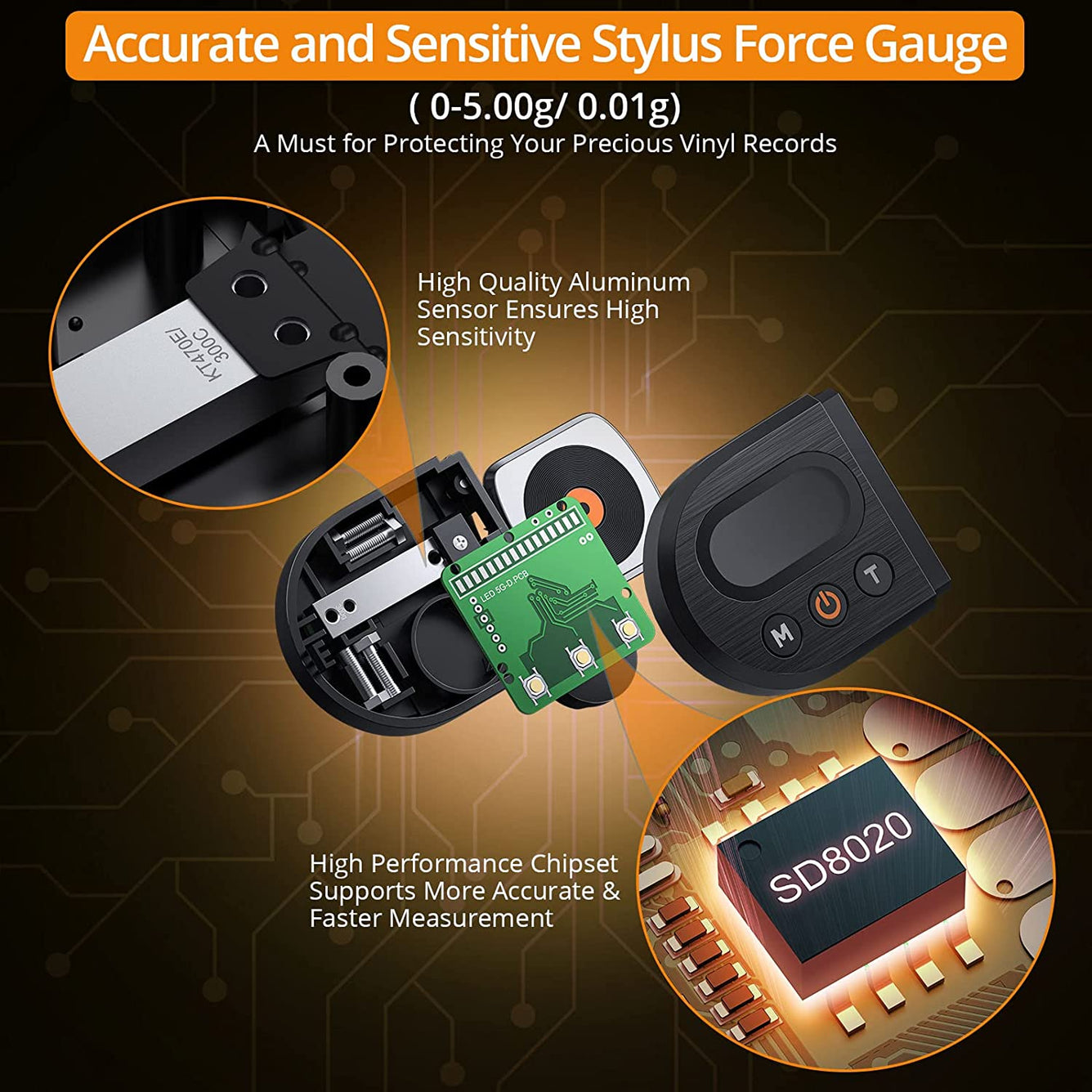 Neoteck Upgraded Digital Turntable Stylus Force Scale Gauge 0.01g/5.00g