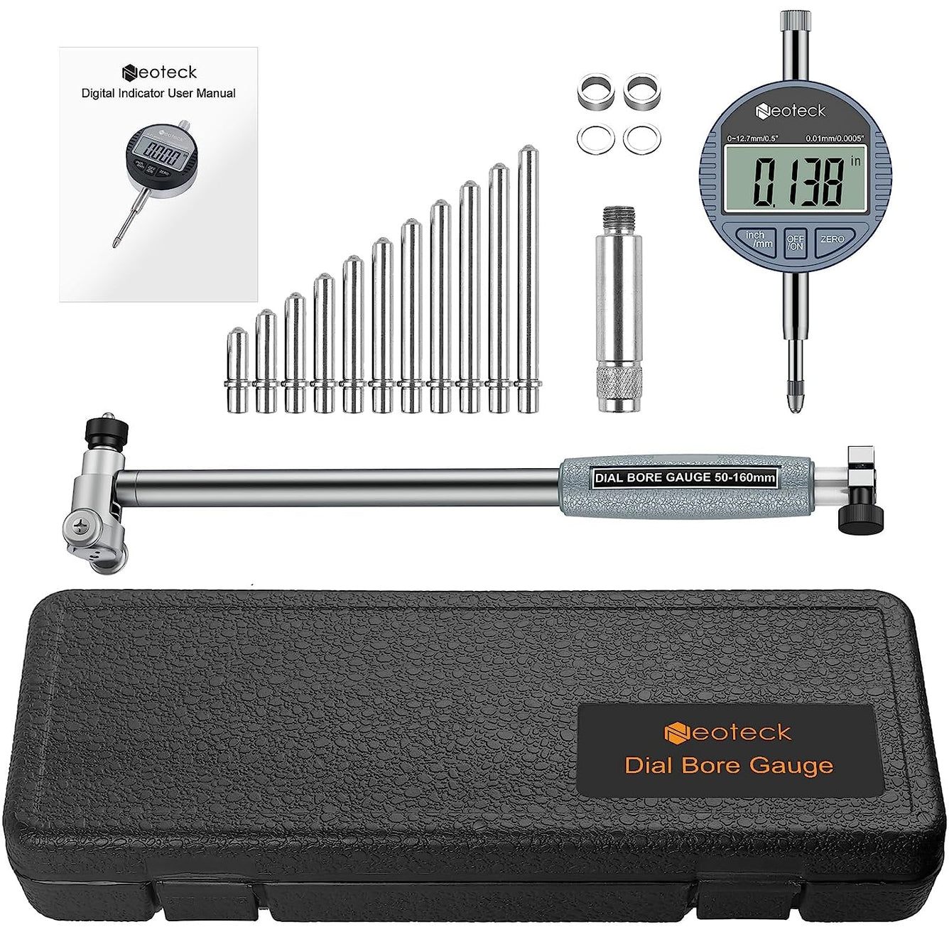 Bore Indicator Rod Neoteck Bore Gage Set Digital Indicator Dial Bore Gauge (2