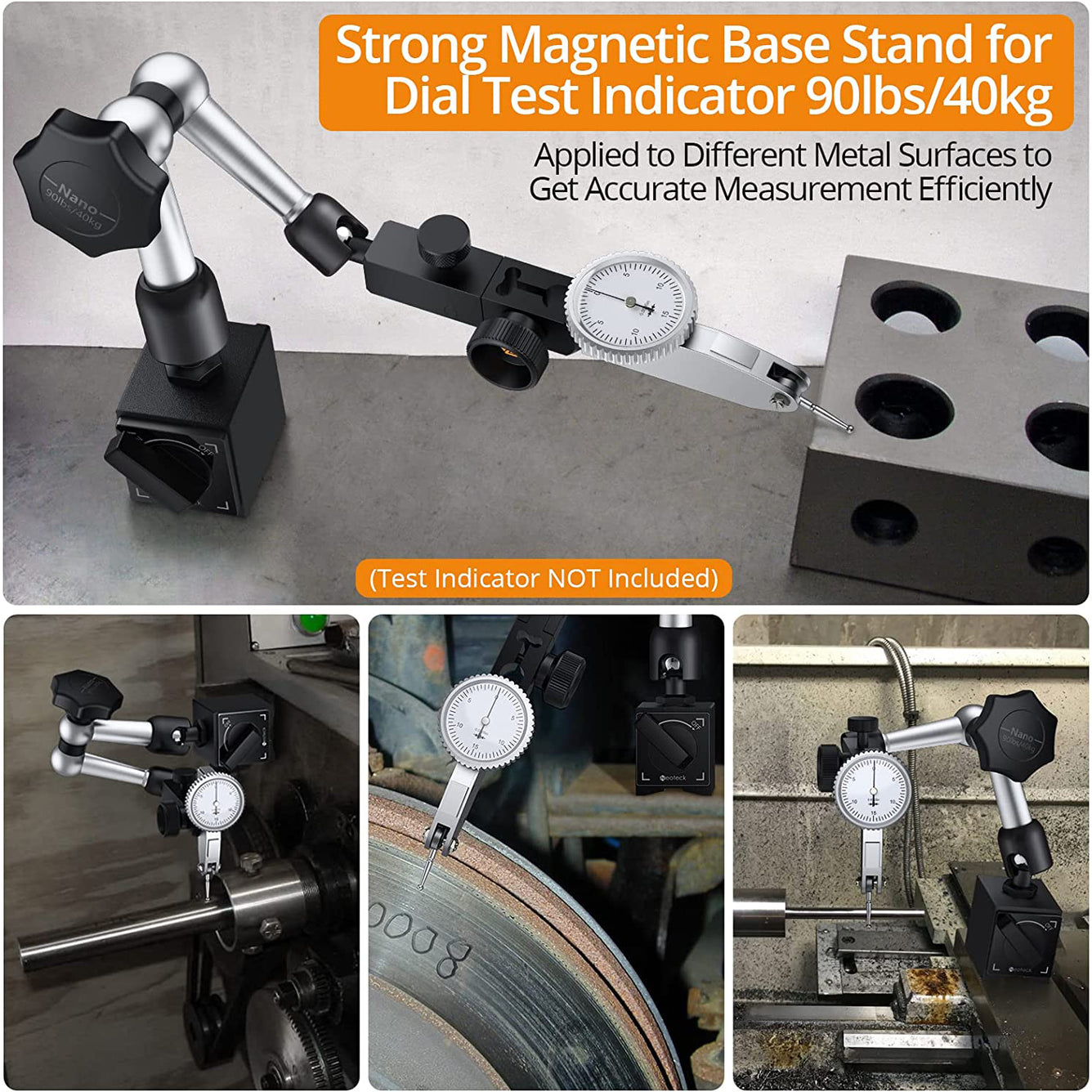 Neoteck Magnetic Base Stand for Digital Dial Indicator Gauge 90lbs/40kg