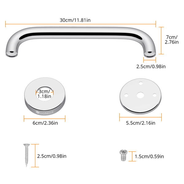 Neoteck 2 Pcs Bathroom Grab Bars 12inch/30cm Stainless Steel