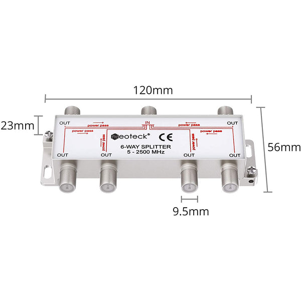 Neoteck 6-Way Coax Cable Splitter