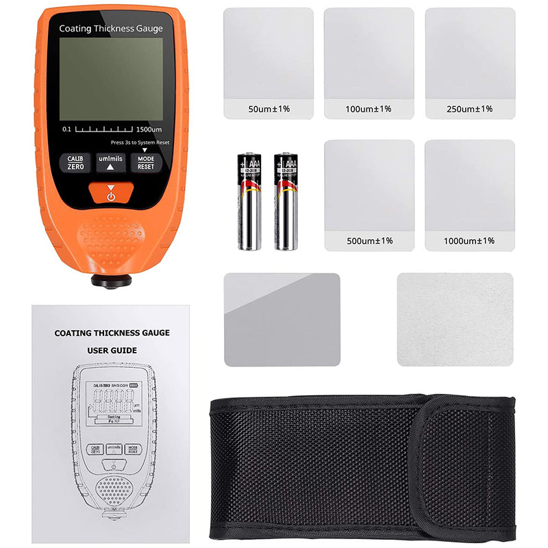 Neoteck Car Paint Coating Thickness Gauge Meter 0-1500um Orange