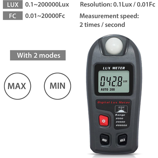 Neoteck 20000 Fc/200000 Lux Digital Light Meter
