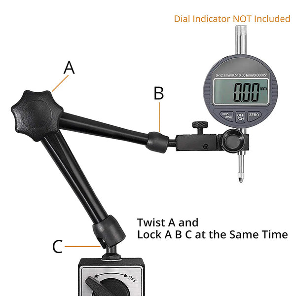 Neoteck Indicateur numérique à cadran avec fonction de tolérance de 0 à  25,4 mm/1, jauge de cadran, indicateur électronique, outil de mesure de