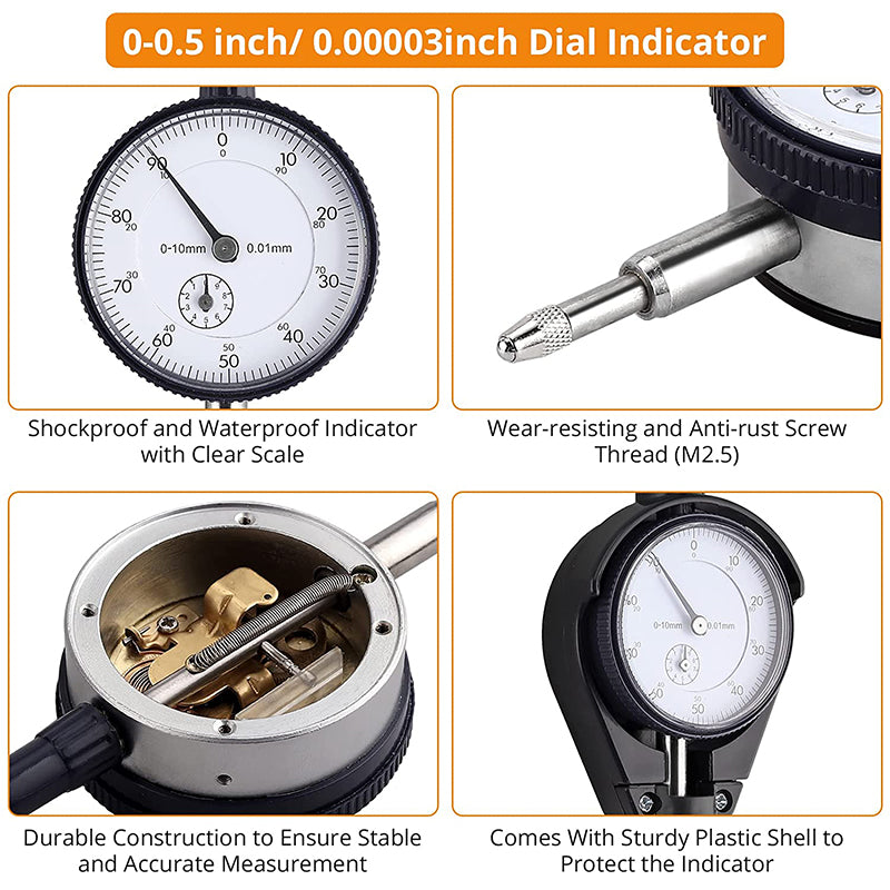 Neoteck Dial Bore Gauge 50-160MM Indicator 0.001MM Dial Bore Gauge Set
