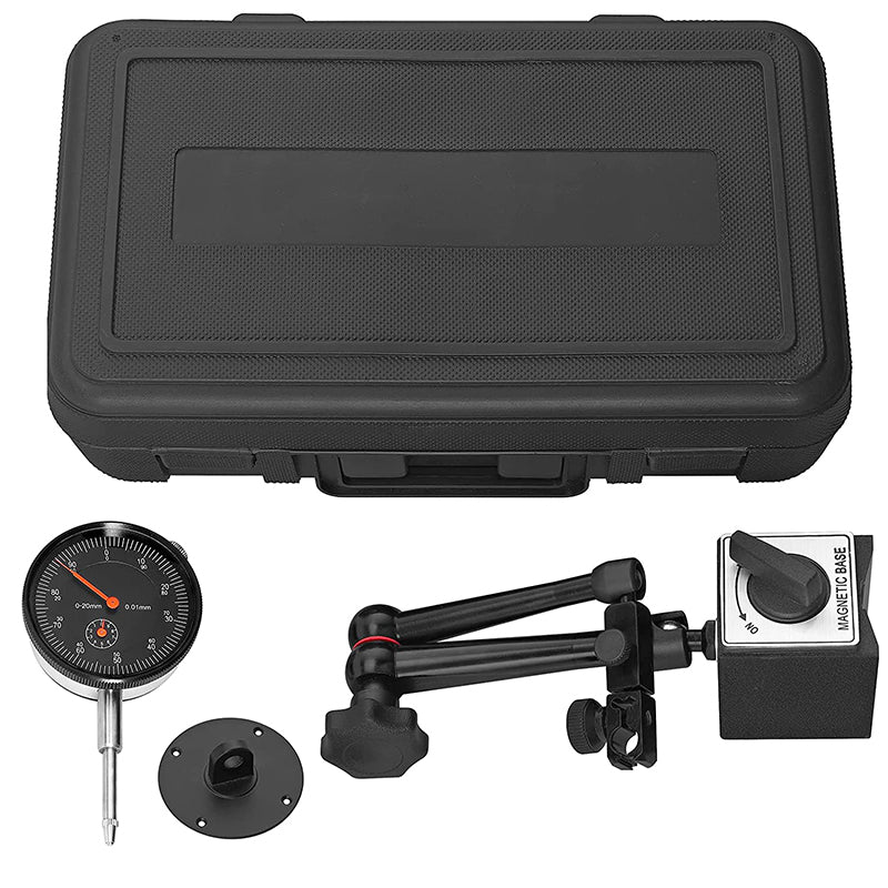 Neoteck 0-20 mm Dial Indicator Gage Gauge and Magnetic Base 176lbs(80k
