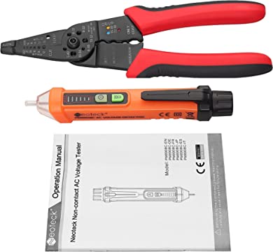 Neoteck Non Contact Voltage Tester 12V-1000V AC Pen+Wire Stripper