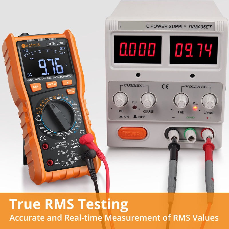 Neoteck True RMS 9999 Counts Digital Multimeter - Orange
